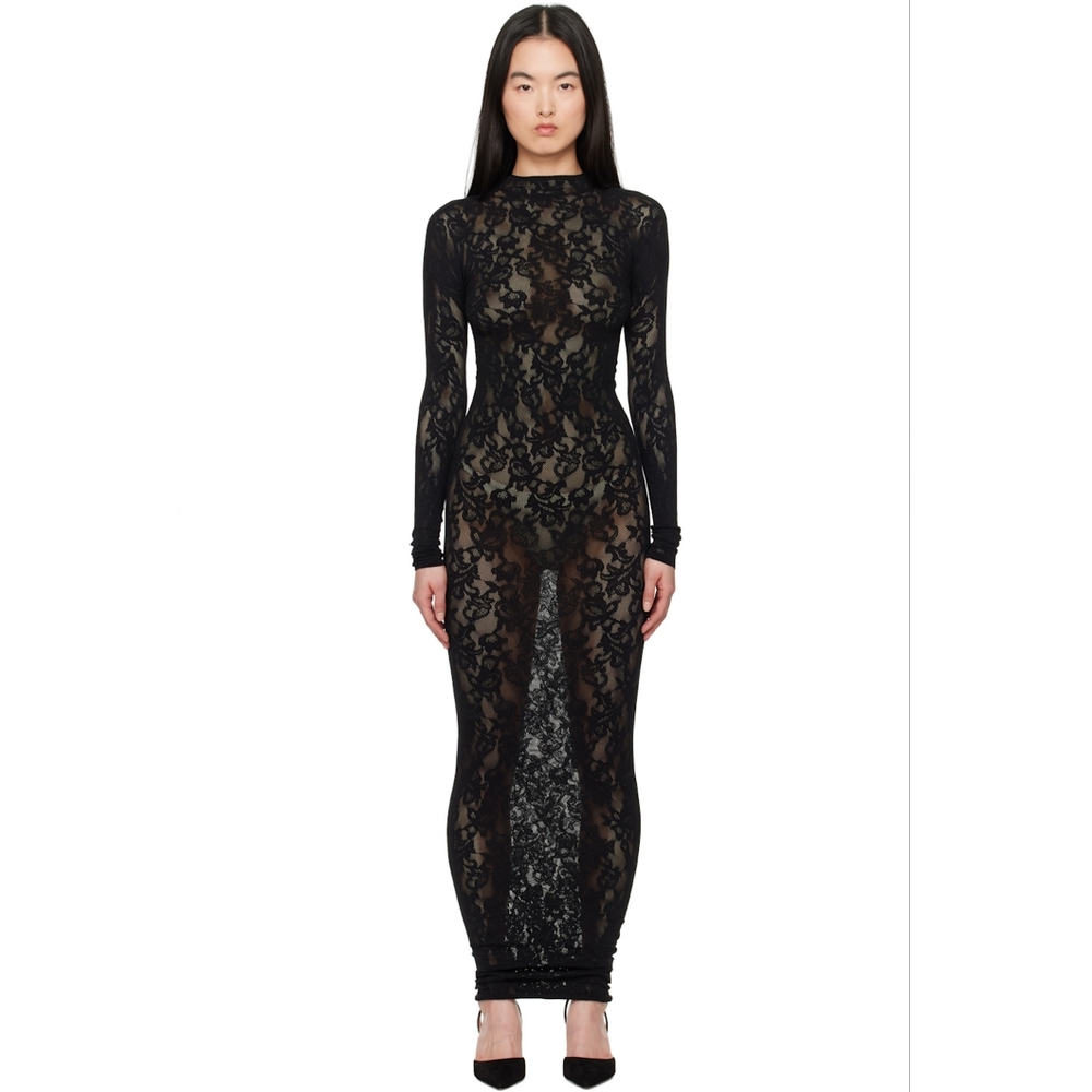 2. NWOT SKIMS KNIT LACE TURTLENECK LONG DRESS - Picture 2 of 10